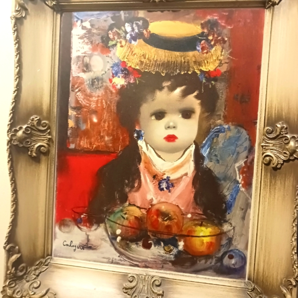 🎨Jean Cologero Signed Oil on Wood.🖼   #1.Party Girl,#2 Prim & Proper Fine Art